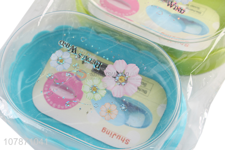 High quality flower printed travel soap box for bathroom