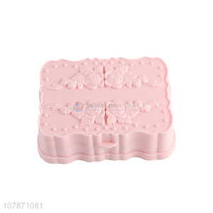 Best selling delicate embossed plastic travel soap box for bathroom