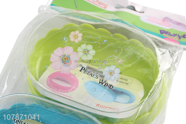 High quality flower printed travel soap box for bathroom