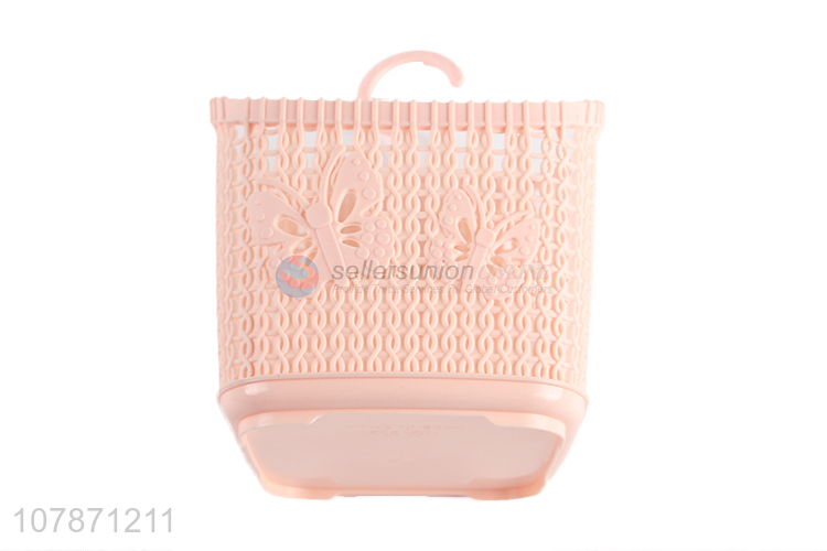 Latest arrival mini wall hanging bath basket plastic storage basket