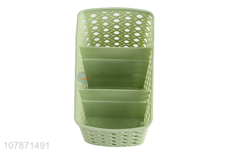 Wholesale office desktop 4 grids plastic stationery organizer pen container