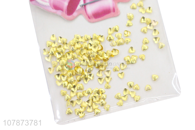 New arrival golden mini love nail nail DIY metal nail stickers