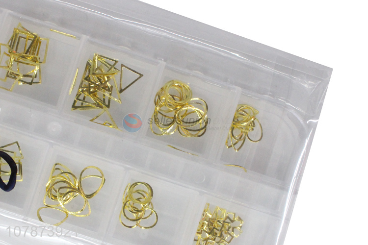 New arrival golden multi-style hollow nail art decoration sticker set