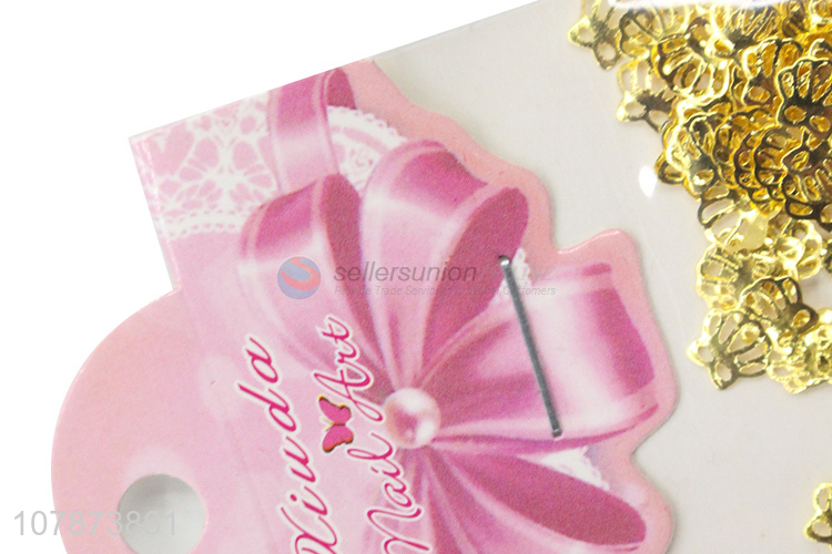 New golden hollow patch metal shell for ladies nail DIY jewelry