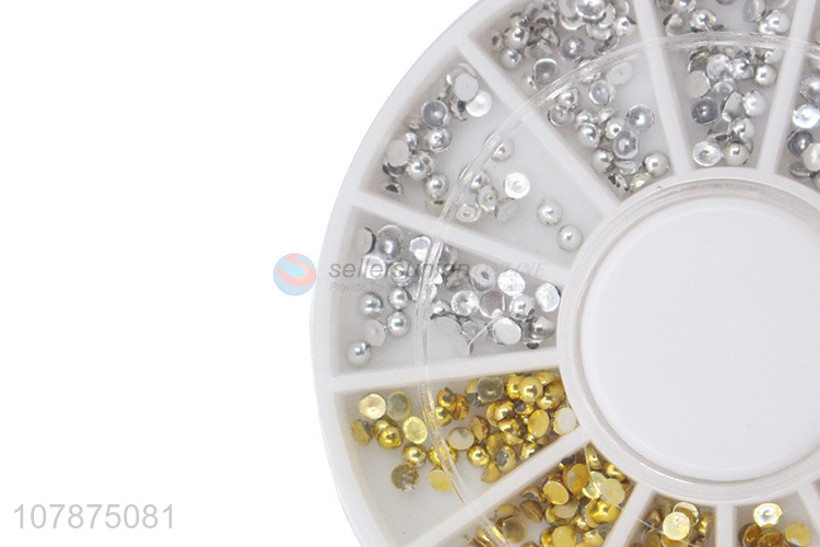 Factory direct sale multicolor semicircle pearl DIY nail art stickers