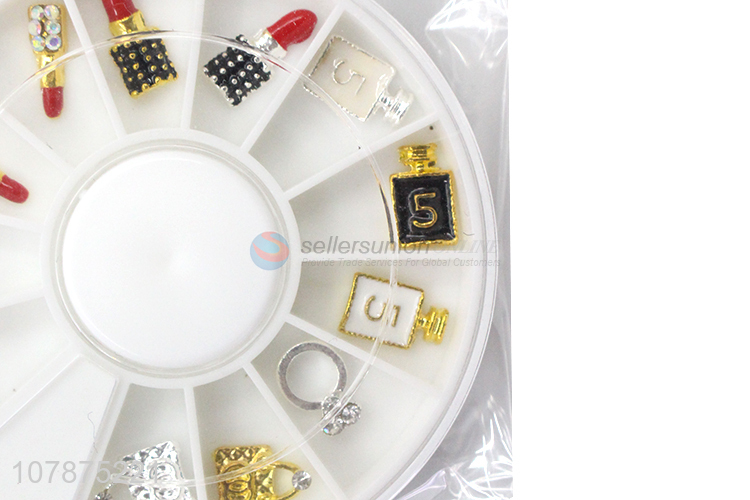 Low price multicolor DIY three-dimensional metal nail art diamond wholesale