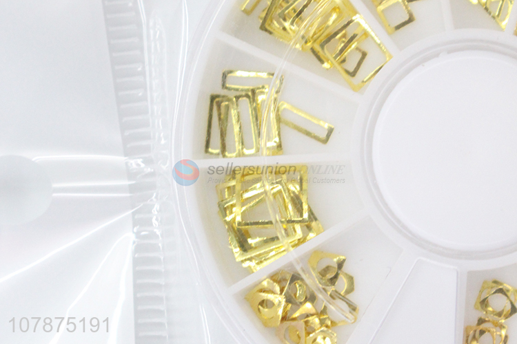 High Quality Golden Hollow Geometric Nail Art Sticker Diamond