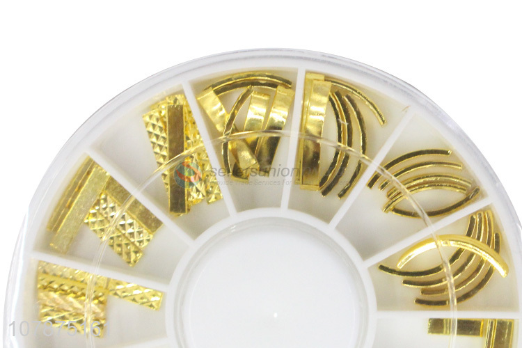 Good wholesale price golden DIY nail art accessories nail jewelry