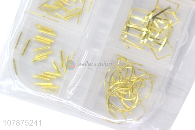 Hot sale golden multistyle sticker diamond DIY nail art jewelry set