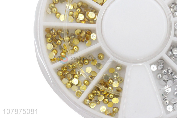 Factory direct sale multicolor semicircle pearl DIY nail art stickers