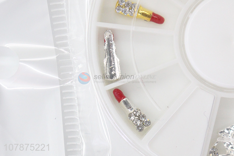 Low price multicolor DIY three-dimensional metal nail art diamond wholesale