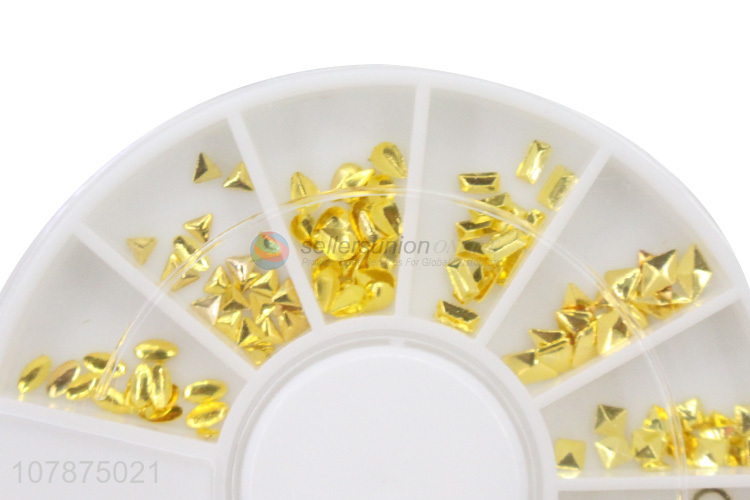 Factory direct sale golden multi-shape nail decoration patch set