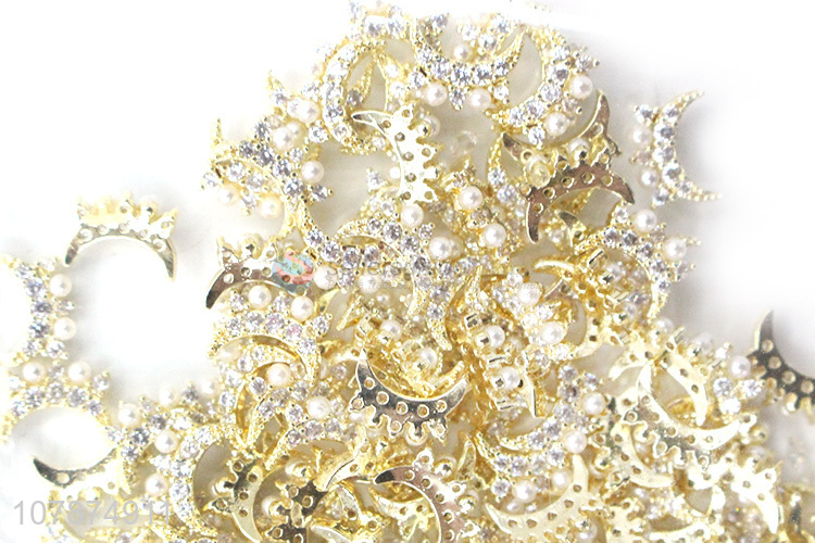 Low price golden hollow nail art DIY metal jewelry wholesale