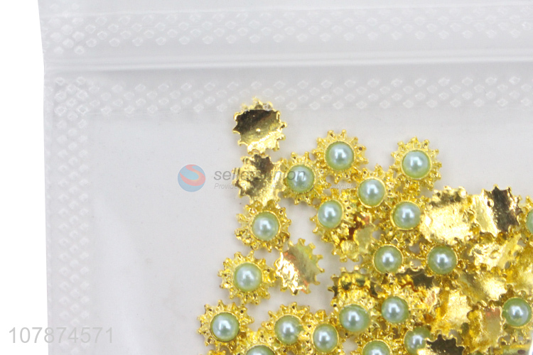 Latest Arrival Golden Nail Sticker Metal Jewelry Rhinestone Nail Art DIY Accessories