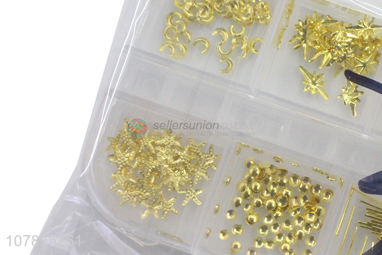 Wholesale Golden Nail Art Patch Nail Decoration DIY Metal Jewelry