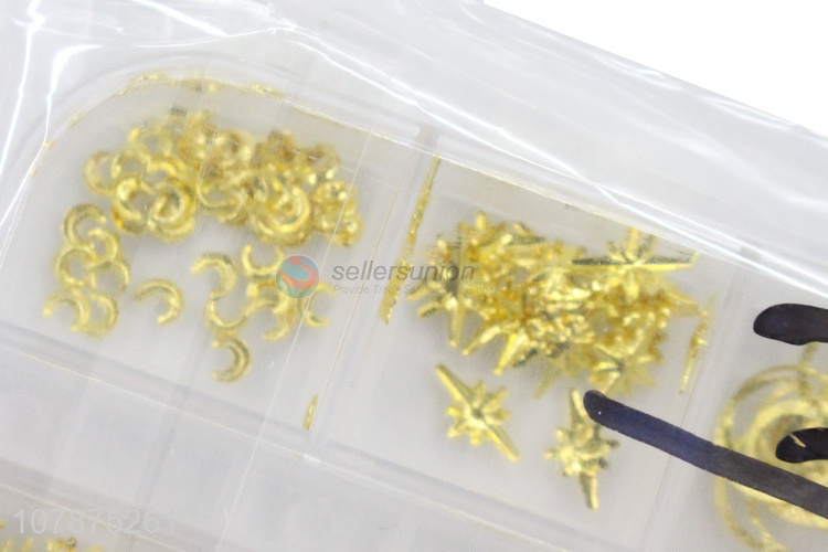 Wholesale Golden Nail Art Patch Nail Decoration DIY Metal Jewelry