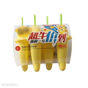 Wholesale 4 pieces mango shaped plastic ice lolly molds popsicle maker