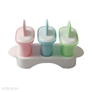 High quality 3 pieces pp material ice pop molds home DIY ice pop maker