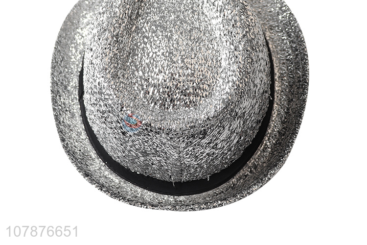 Hot selling silver jazz hat adult party hat dance props