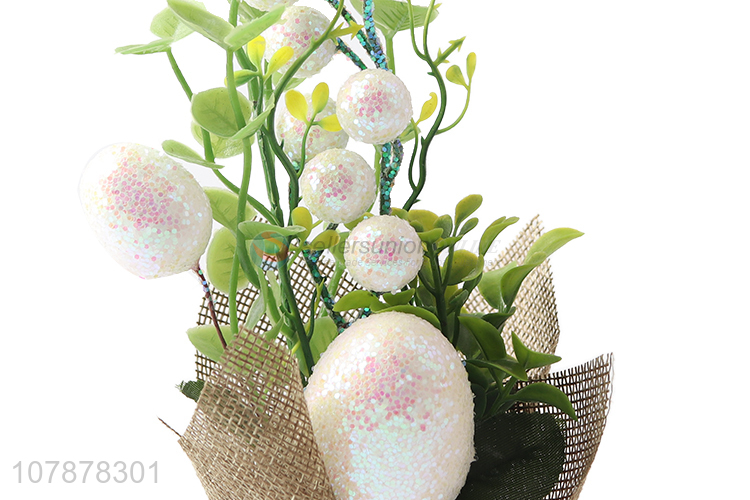 Hot sale decorative Easter egg bonsai fake potted plant