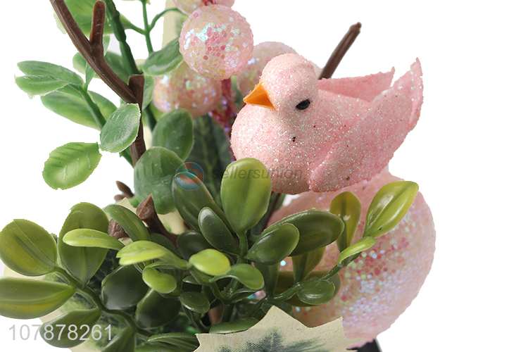 Wholesale garden decora foam bird Easter potted plant bonsai