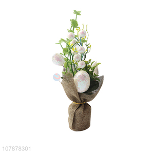 Hot sale decorative <em>Easter</em> <em>egg</em> bonsai fake potted plant