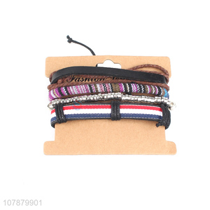 Cheap price fashion decorative hand-woven cowhide leather bracelet