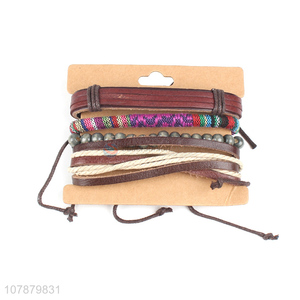 Low price fashion waterproof cowhide leather bracelet