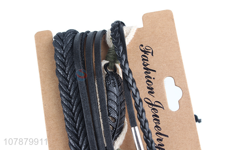 Best sale waterproof cowhide leather decorative bracelet for gifts