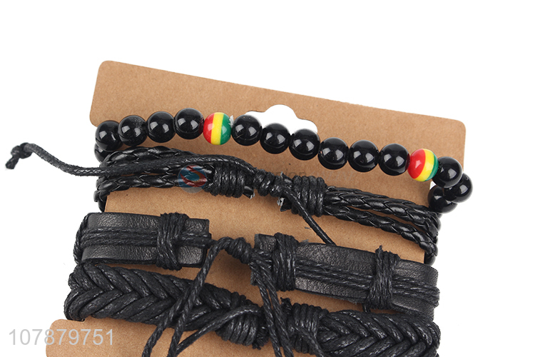 China sourcing hand-woven cowhide leather bracelet wholesale