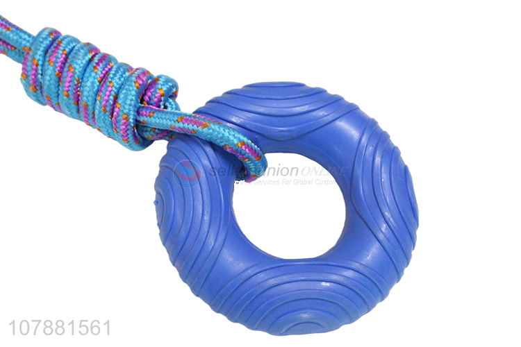 Best Quality Pet Chew Toy TPR Circle Ring With Cotton Rope Dog Toy