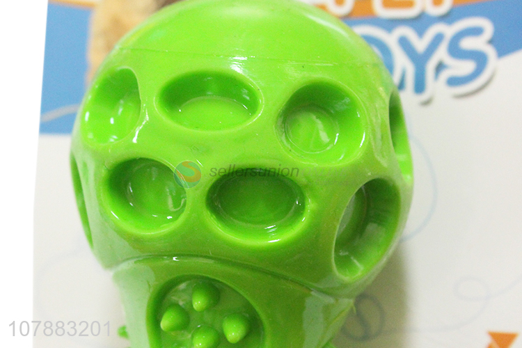 Good Quality Green TPR Barbell Pet Chew Toy Interactive Dog Toy