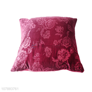 High quality pink embroidery plush upholstery home sofa cushion