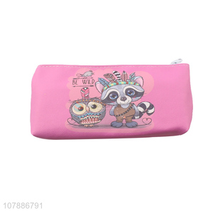 New arrival pink PU pencil case student universal stationery bag