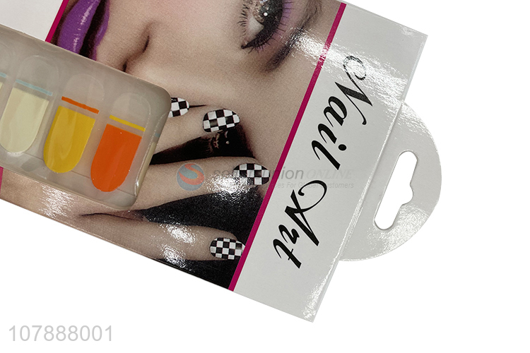 Wholesale colorful stiped pattern nail wraps custom nail decals