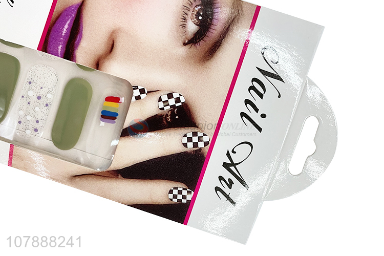 Hot selling nail art decoration polka dot nail wraps nail stickers