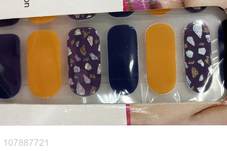 Promotional cheap waterproof shiny full cover real nail polish strips