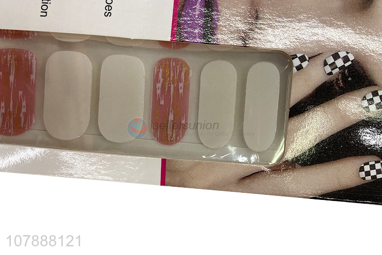 New product metallic nail polish strips nail wraps for fingernails