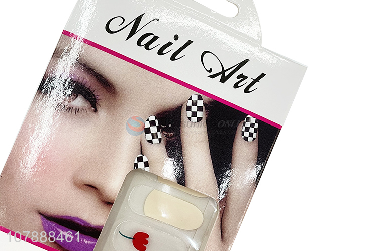 Wholesale elegant flower pattern nail polish strips gel nail stickers