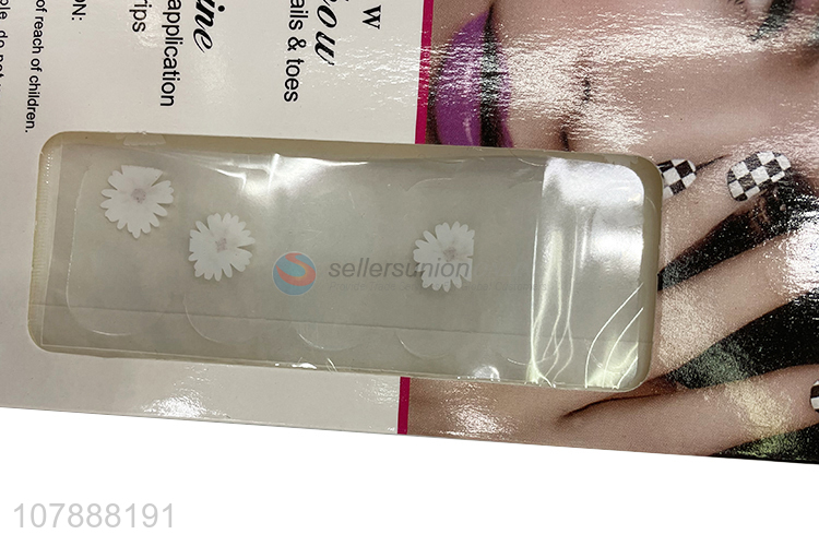 Online wholesale white flower nail wraps clear nail art stickers