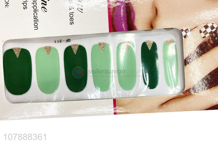 New arrival gold foil nail wraps long lasting nail polish strips