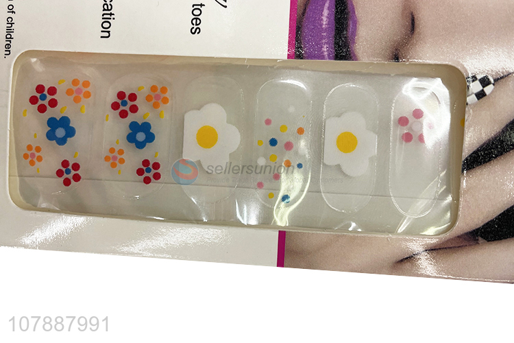 Low price cute flower pattern nail wraps for women and girls