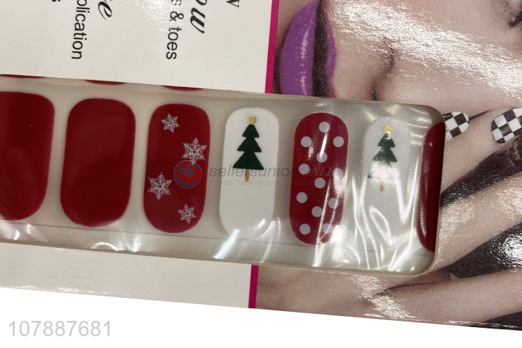 China manufacturer winter nail art Christmas nail polish strips