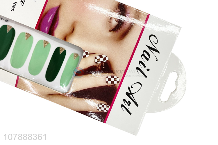 New arrival gold foil nail wraps long lasting nail polish strips