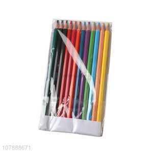 Hot selling kids stationery 12 pieces water-soluble wooden colored pencils