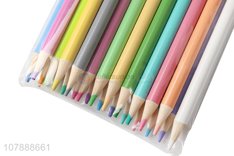 High quality 24 pieces macaron color wooden colored pencil  set