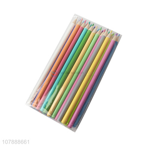 High quality 24 pieces macaron color wooden colored pencil  set