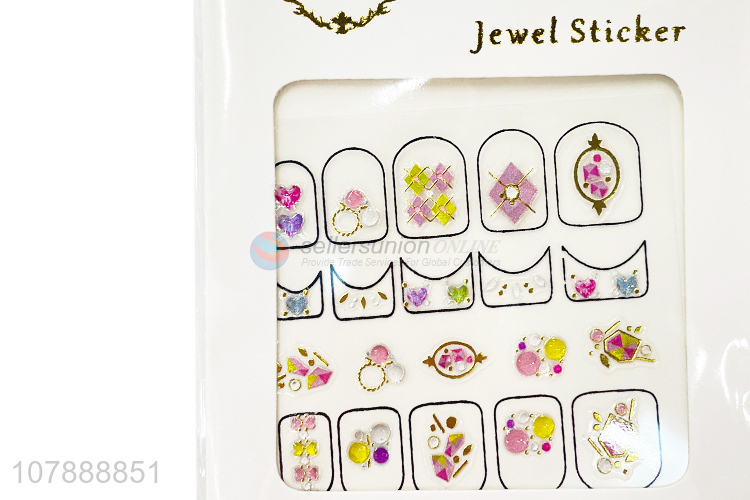 Wholesale Fashion Jewel Nail Decals Adhesive Nail Stickers