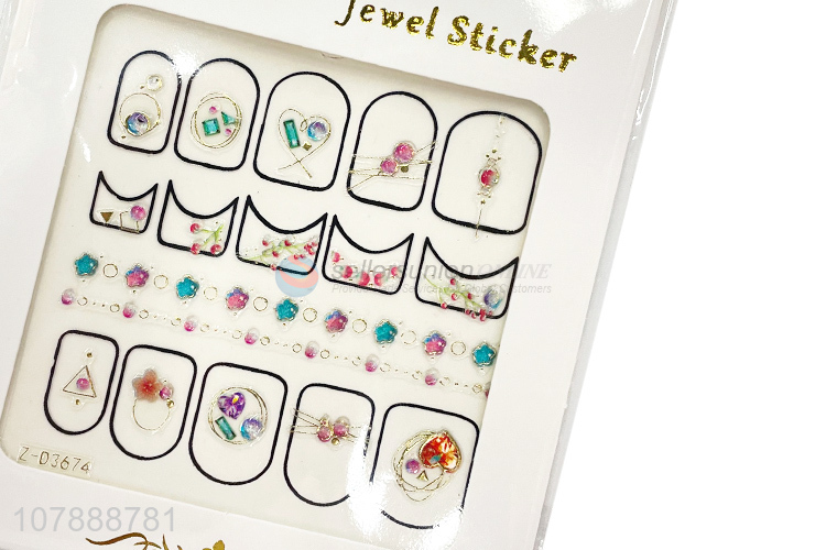 New Design Ladies Jewel Nail Sticker Custom Nail Supplies
