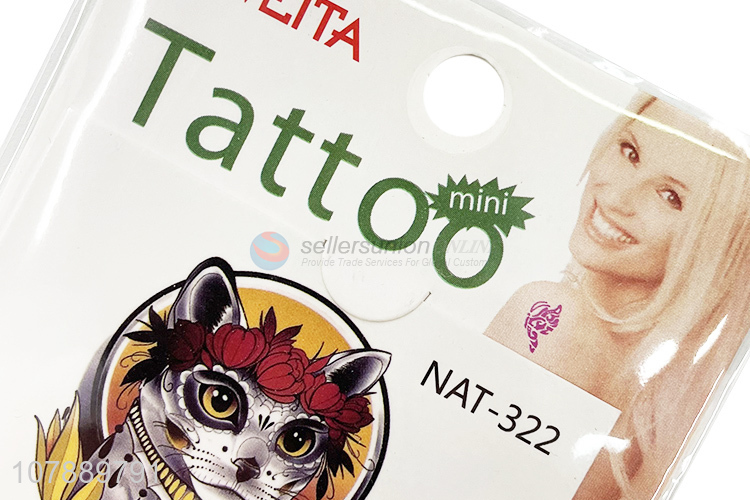 New Arrival Cat Pattern Removable Tattoos Sticker For Adult